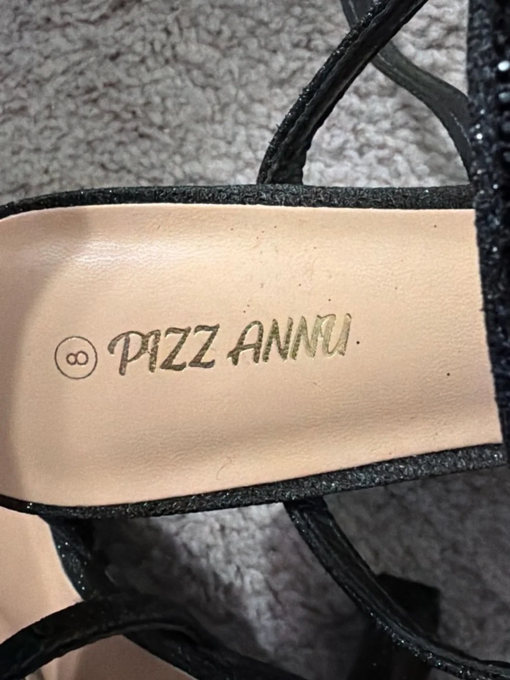 Pizz Anni Black Strappy Heeled Sandals
